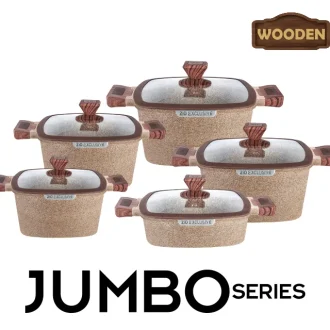 سرویس قابلمه و تابه گرانیتی ۱۰ پارچه زیو مدل ZCS-8300/5S32 JUMBO SERIES